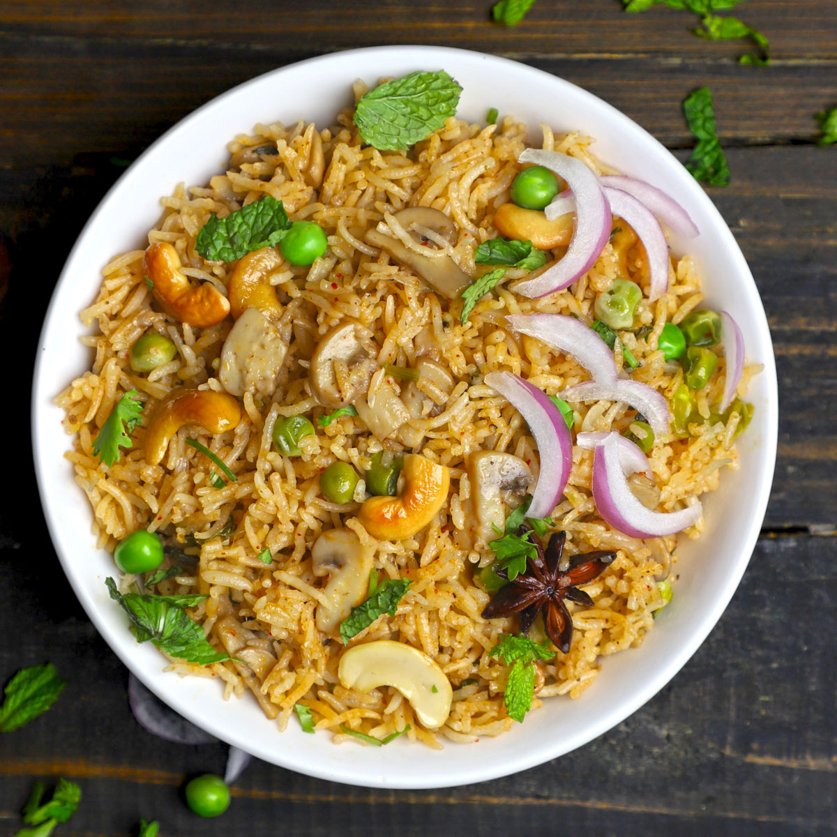 mushroom-peas-pulao